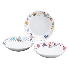 yamaka 山加商店 陶瓷容器 日本產 直徑22X4CM, 3件組盤子, 白色, 1組