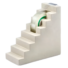 DOIY 步步高陞膠帶台 尺寸9.8x16.5x16.7 材質: 泥擬土, 淺棕色, 1個