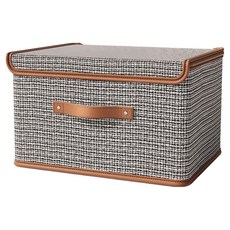 Mini嚴選 小香風連體掀蓋收納箱 CN0465-XL 特大, 1個, 灰色