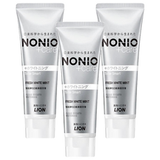 LION 獅王 NONIO 終結口氣牙膏 晶燦亮白, 雙重淨化因子 LSS成分 長效清新口氣, 130g, 3條