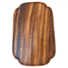 胡桃木造型餐盤 花邊盤 實木, 28 x 18 x 1.5cm, 1個