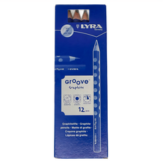 LYRA Groove 三角洞洞鉛筆套裝 石墨鉛筆 適用於3歲以上兒童, 皇室藍, 12支