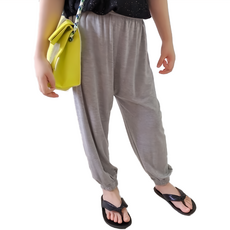 愛北鼻 莫代爾涼感防蚊褲，彈性好, 100碼, 淺灰