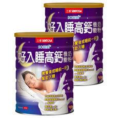 SENTOSA 三多好入睡高鈣機能奶粉，芝麻萃取物(含芝麻素) ，麩胺酸發酵物(含GABA)，高鈣+維生素D, 750g, 2罐