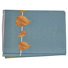 清新現代風撞色銀杏葉桌巾, 海洋藍, 140 x 180cm, 1個