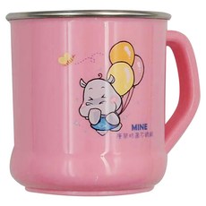 MINE 唐榮抗菌不銹鋼 嬰幼兒水杯, 200CC, 台灣製, 粉色, 1個