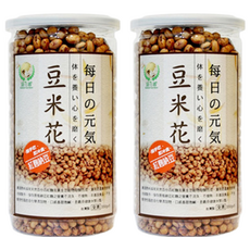 Global Garden 盛花園 豆米花 紅麴納豆, 百分百紅麴加黃金豆穀物發酵, 低溫真空烘培, 口感香脆微鹹, 非基因食品不含動物性脂肪, 330g, 2罐