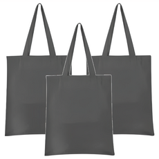 素面帆布袋 3入, 34 x 41cm, 經典黑