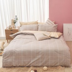 戀家小舖 40支精梳棉雙人被套 - 台灣製造, 加倍柔軟, 簡約大氣格紋, 1件