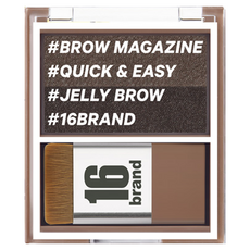 16 brand 迷你雜誌雙色霧感眉彩盤 3.6g, 岩灰黑色, 1個