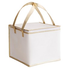 蛋糕保冰袋 8寸雙層 Set 2, 不織布雷射膜珍珠棉, 白色/咖啡色, 30 x 30 x 27cm, 1組