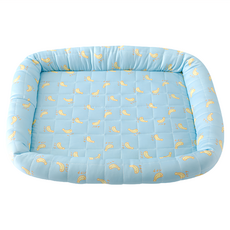 冰絲涼感寵物窩 方型, 藍底香蕉, 1個