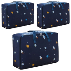 E.dot 防潑水牛津布衣物棉被防塵收塵袋, 大號(58 x 38 x 22cm), 火箭, 3個