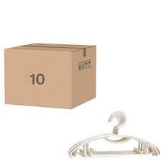 懶角落 無痕衣架 10個, 防滑, 乾濕通用, 厚實耐用, 白色