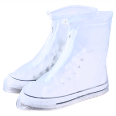 利雨 防雨鞋套, 防水 耐磨 防滑 環保 PVC材質 白色 S號, 1雙