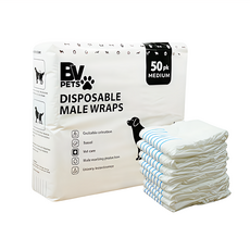 BV PETS 寵物生活家 寵物禮貌帶 白色 50片 中型(M) 公狗專用 防亂尿, 1包