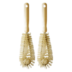 Master Pieces 木柄去油排水孔刷, 植物纖維+原木, 淺色, 2支