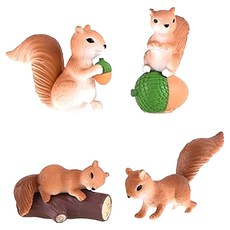 葉子小舖 松鼠4兄弟小公仔 黃色松鼠, 1組