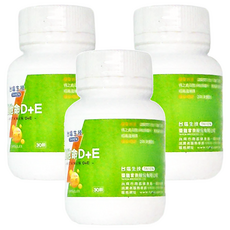 TAIYEN 台塩生技 維他命D + E複方膠囊 30顆/瓶, 12.87g, 3瓶