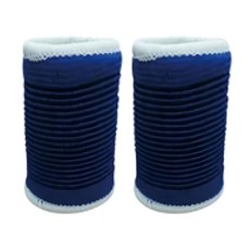 菁炭元素 針織彈力護腕 2個, 配戴舒適 全面包覆 不滑落, F, 藍色, 1組