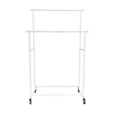 Steel Tycoon 鋼鐵力士 全鐵雙桿衣架, 免工具輕鬆組裝 雙桿升級 每桿可承重25KG, 白色