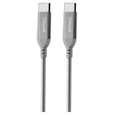 amuok 艾默克 卓效雙Type-C充電線，60W，0.5M，PD快充技術，3A大電流，耐用編織線, 白色, 1條