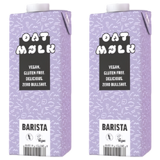 MOELK 德國 咖啡大師無糖燕麥奶, 原廠獨家配方添加天然椰子油, 無麩質無大豆無堅果, 低卡, 1L, 2瓶