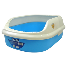 Dr Lee 單層加高貓砂盆, 納米銀抗菌技術, 落砂踏墊設計, 50*35*17cm, 藍色, 1個