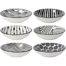 Now Designs 紋繪瓷製醬料碟6件組 9cm, 黑色, 1組