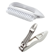 GREEN BELL 綠鐘 TakumiNoWaza 匠之技 不銹鋼指甲剪 潔指刷 2個, G-1003, 1組