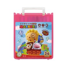 SIMBALION 雄獅 BLM 透明盒彩色筆 粉紅, 36色, 1盒