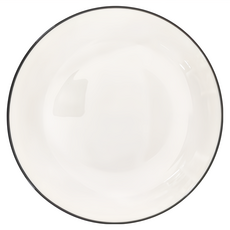 新食器 丸線湯盤 耐溫陶瓷湯盤, 7吋, 1個