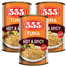 555 HOT&SPICY 鮪魚罐, 155g, 3罐