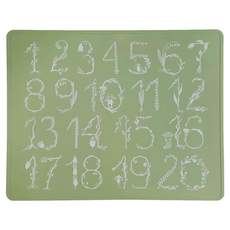 By Lille Vilde 矽膠多功能墊 100%食品級矽膠, 54.5 x 43.5cm, 數字 草綠色, 1個