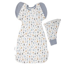 OhBabyLying 可換袖成長包巾, 95% 嫘縈 (竹纖維) 5% 彈性纖維, M, 北歐熊熊