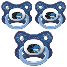 KU.KU Duckbill 酷咕鴨 繽紛安撫奶嘴，食品級液態矽膠，柔軟耐咬，通過SGS安全檢測, 6個月以上, 藍色, 3個