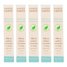 MOOGOO 慕爾果 淨白無氟天然牙膏, 含小蘇打，不含SLS 糖精 甘油 二氧化鈦, 100g, 5條