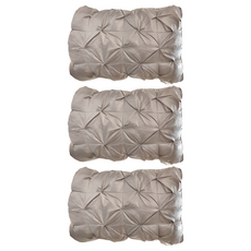 夢之語 立體紐花泡芙枕頭, 灰色, 3個