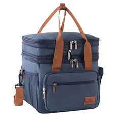 便攜型加厚牛津布保溫保冷袋, 18L, 28x23x30cm, 藍色