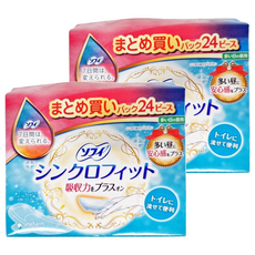 SOFY 蘇菲 日本原裝進口 Synchro Fit 強吸收可沖式護墊 日用量多 需搭配衛生棉使用, 24片, 2盒