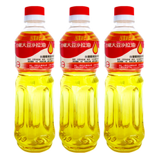 台糖 大豆沙拉油 600ml, 100%黃豆萃取提煉，無雜質, 3瓶