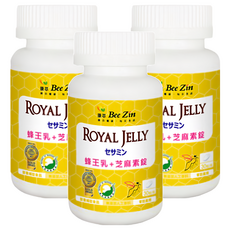 Bee Zin 康萃 日本高活性蜂王乳芝麻素, 助眠, 含燕窩酸, 維生素E抗氧化, 30顆, 3罐