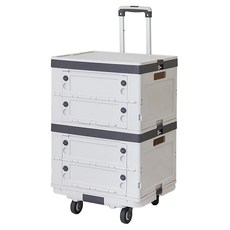 LIGFE 庫柏卡收納箱手推車 RH2425-GW 白灰色 摺疊露營手推車, 1個