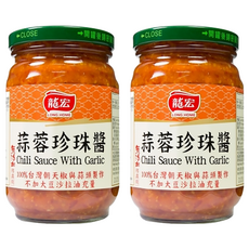 龍宏 蒜蓉珍珠醬, 100%台灣朝天椒與蒜頭製作, 400g, 2罐