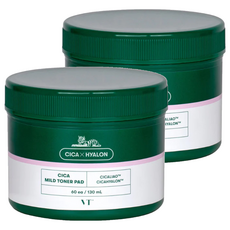 VT COSMETICS 老虎積雪草溫和爽膚棉 BHA成分 雙面設計 清潔毛孔, 60片, 2罐