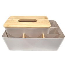 楠竹升降款多功能 加大面紙收納盒, 法拉杏, 1個