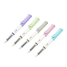 實用型鋼筆 0.5mm 5支 + 卡式墨水管 50入 組, 隨機發貨(鋼筆),黑色(墨盒), F