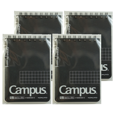 KOKUYO Campus 大人A7線圈方格筆記本 S5 5mm方格 50枚, M364S5-D, 4本