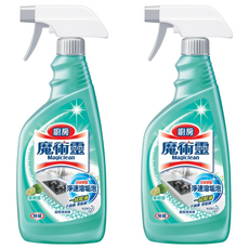 Kao 花王 Magiclean 魔術靈 廚房清潔劑 萊姆香 噴槍式 淨速溶垢泡 一拭除油 不刺鼻零黏膩, 500ml, 2瓶