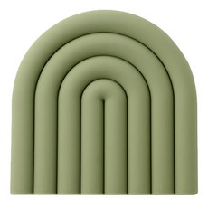 好物良品 Curved 北歐設計矽膠造型隔熱墊 15x15x0.9cm, 竹綠, 1組